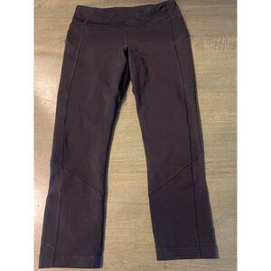 Lululemon Black High-Rise Cropped Yoga Pants With Zip Pocket Size 6 Lightweight